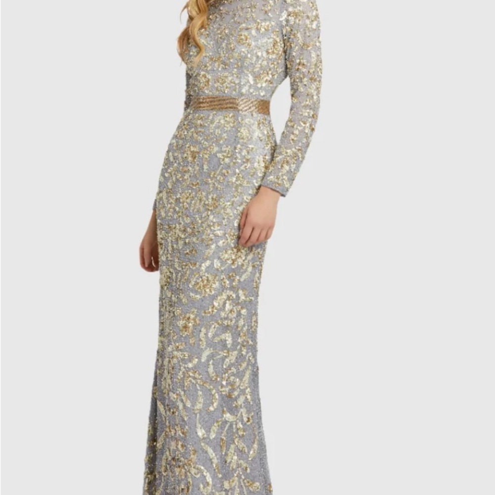 Elegant Gold and Silver Women's Dress